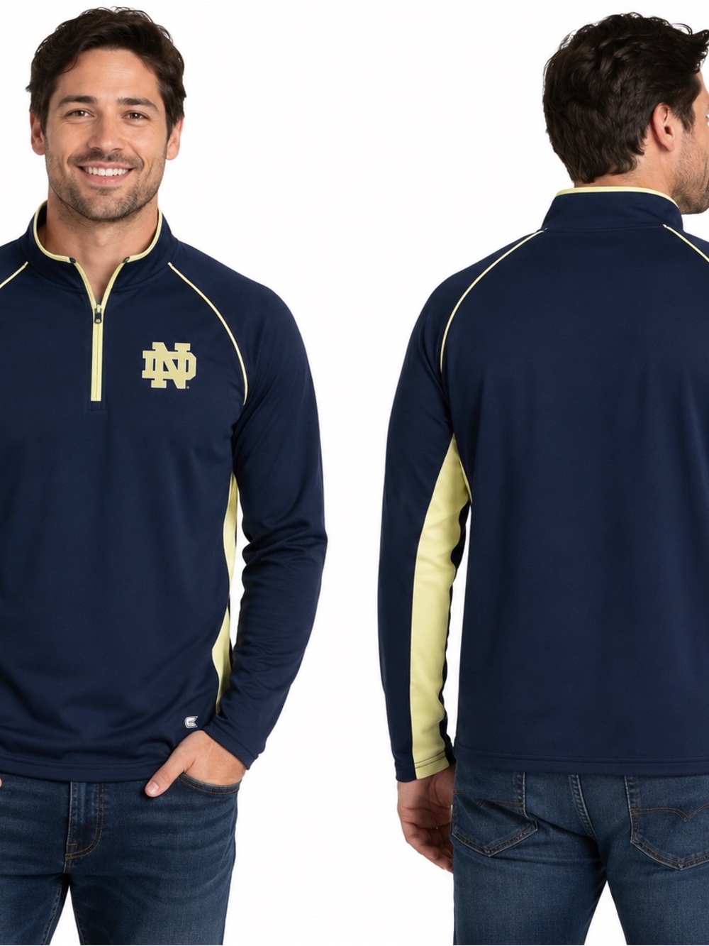 Notre Dame Pullover Quarter Zipper Shirt L